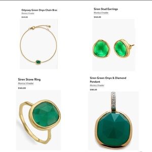 MONICA VINADER Gold Bracelet with Green Onyx